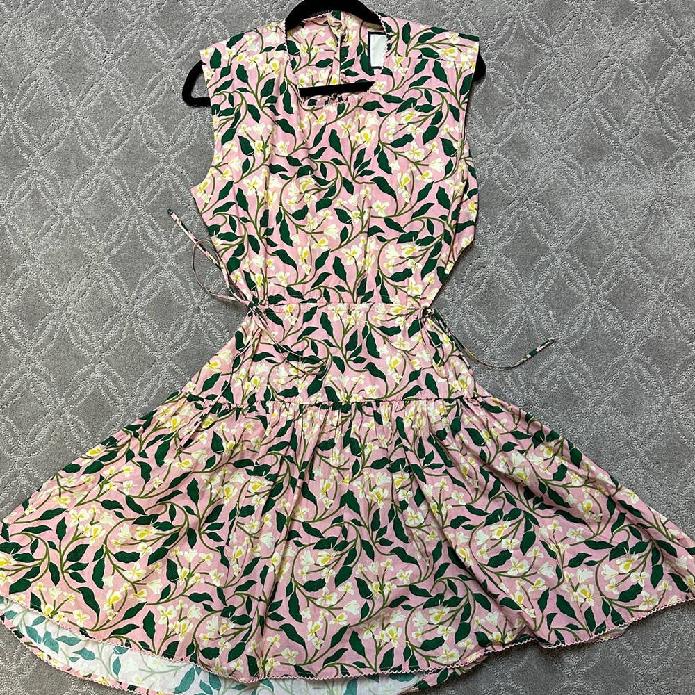 Agua by Agua Bendita Pink Sleeveless Dress with side slit and open back. Size XL